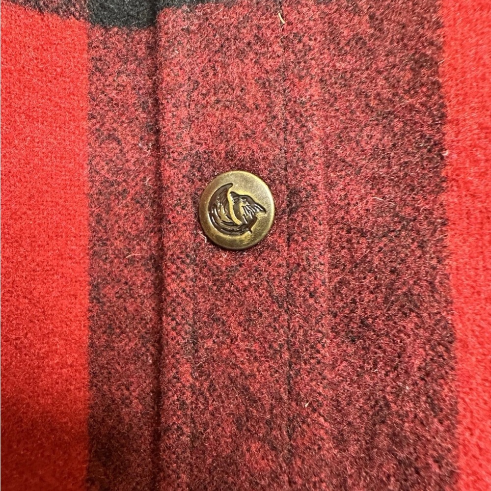 FjallRaven Canada Shirt Womens S Shacket Wool Blend Buffalo Plaid Red Comfort - Picture 5 of 9